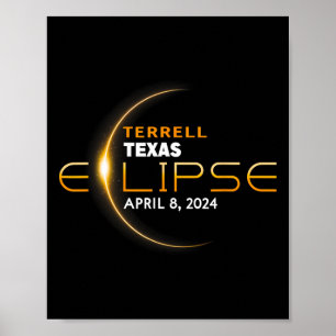 Terrell Texas Total Solar Eclipse 2024 Poster
