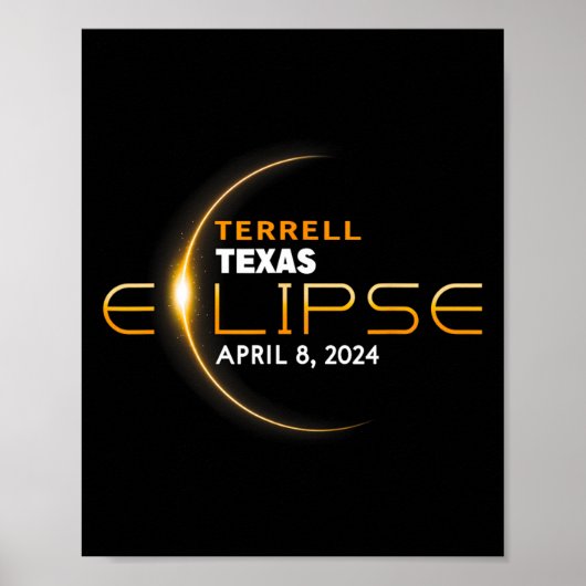 Terrell Texas Total Solar Eclipse 2024 Poster (Vorne)