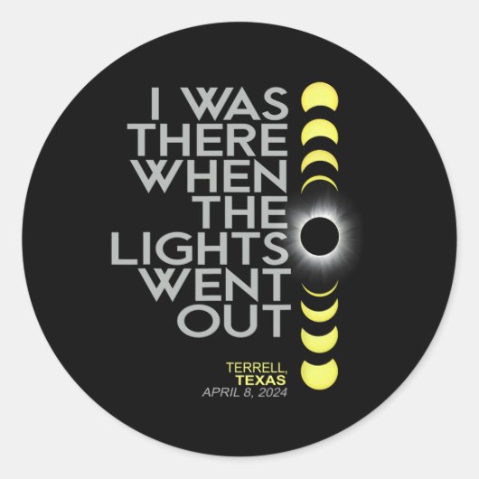 Terrell Texas Total Solar Eclipse 2024 Runder Aufkleber (Vorderseite)