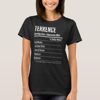 Terrence Serving Size Nutrition Label Calories T-Shirt