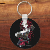 "Terri" Gotische Rote Rose Tattoo Fairy Art Schlüs Schlüsselanhänger (Vorderseite)