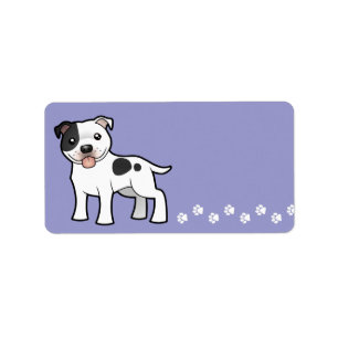 Terrier Cartoon-Staffordshires Stier Adressaufkleber