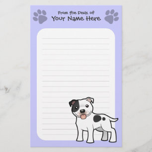 Terrier Cartoon-Staffordshires Stier Briefpapier