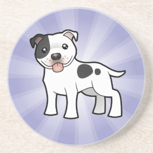 Terrier Cartoon-Staffordshires Stier Sandstein Untersetzer