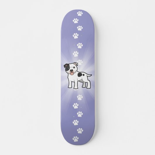 Terrier Cartoon-Staffordshires Stier Skateboard (Vorne)