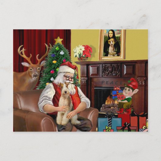 Terrier des Weihnachtsmannes (#3) Feiertagspostkarte (Vorderseite)