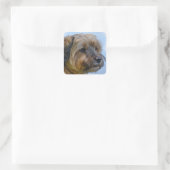 Terrier Design Quadratischer Aufkleber (Tasche)