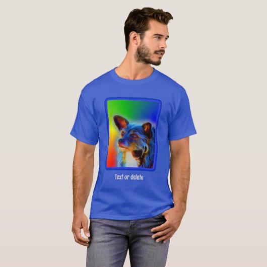 Terrier Dog Abstrakt Art Personalisiert T-Shirt (Vorne ganz)
