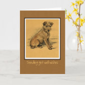 Terrier Dog, gut, sitzen Karte (Gelbe Blume)