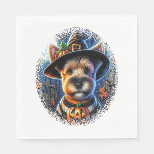 Terrier Dog Halloween Serviette (Vorderseite)