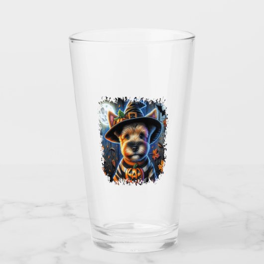 Terrier Dog Halloween Square Glas (Vorderseite)