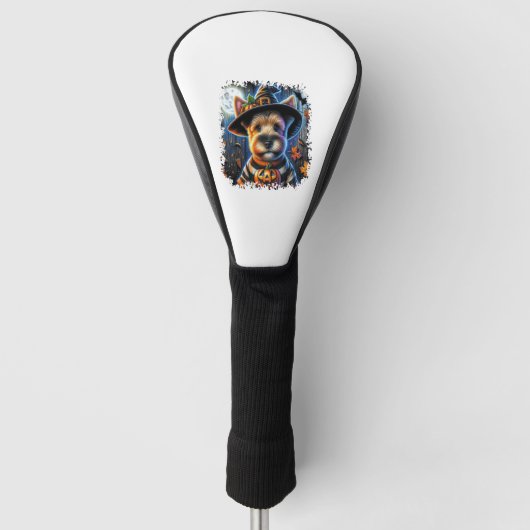 Terrier Dog Halloween Square Golf Headcover (Vorderseite)