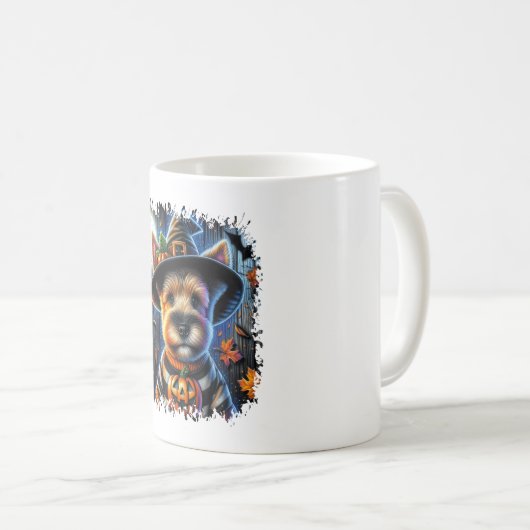 Terrier Dog Halloween Square Kaffeetasse (VorderseiteRechts)