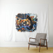 Terrier Dog Halloween Square Wandteppich (Beispiel (Horizontal))