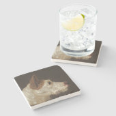 Terrier Dog's Head (von James Ward) Steinuntersetzer (Seitenansicht)