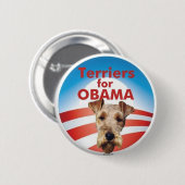 Terrier für Obama Button (Vorne & Hinten)