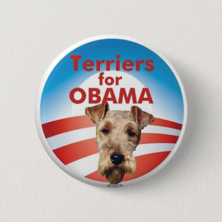 Terrier für Obama Button