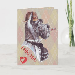 Terrier Gentleman Dog I Dig You Feiertagskarte