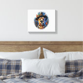 Terrier-Hund Halloween Leinwanddruck (Insitu (Schlafzimmer))