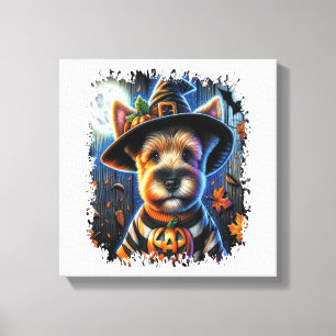 Terrier-Hund Halloween-Platz Leinwanddruck
