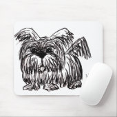 Terrier-Hund-Tuschezeichnung-Kunst Mousepad (Mit Mouse)