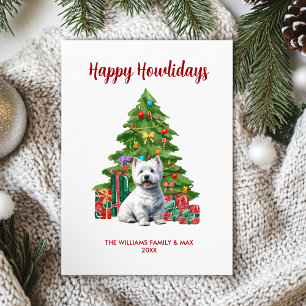 Terrier-Hundefamilien-Weihnachten Feiertagskarte
