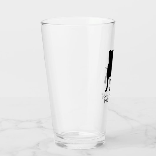 Terrier-HundeSilhouette Staffy Staffordshires Glas (Rechts)