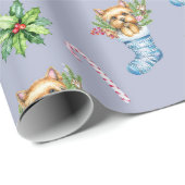 Terrier in einem Strumpf Weihnachten Geschenkpapier (Rolleneckpunkt)