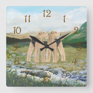 Terrier in Irland Quadratische Wanduhr