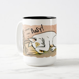 Terrier-Kaffee-Tasse Schlafensstier Zweifarbige Tasse