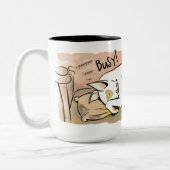 Terrier-Kaffee-Tasse Schlafensstier Zweifarbige Tasse (Links)