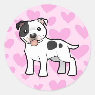 Terrier-Liebe Staffordshires Stier Runder Aufkleber