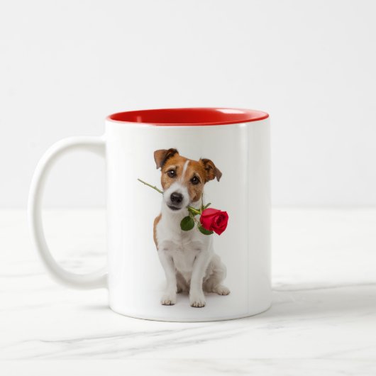 Terrier-Liebe Zweifarbige Tasse (Links)