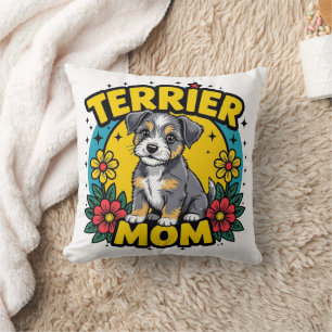 Terrier Mama Floral Kissen