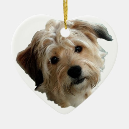 TERRIER-MISCHUNG KERAMIK ORNAMENT (Vorne)