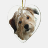 TERRIER-MISCHUNG KERAMIK ORNAMENT (Links)