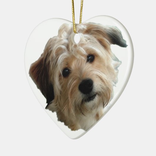 TERRIER-MISCHUNG KERAMIK ORNAMENT (Links)