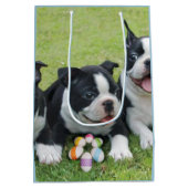 Terrier-mittlere Geschenk-Tasche Ostern Boston Mittlere Geschenktüte (Rückseite)