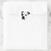 Terrier Mix Nah-Up Monochrome Aufkleber (Tasche)