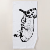 Terrier Mix Resten Ink Art Beach Handtuch (Vorderseite)