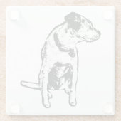 Terrier Mix Sitting Ink Art Untersetzer (Rückseite)