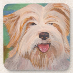 Terrier Portrait Niedlich Hunde Kunst Getränkeuntersetzer
