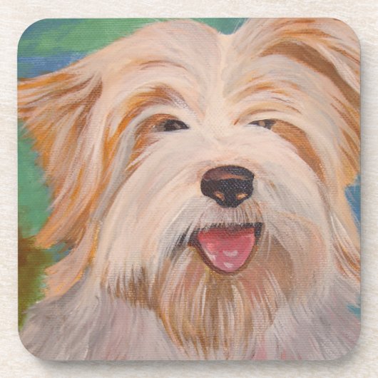 Terrier Portrait Niedlich Hunde Kunst Getränkeuntersetzer (Vorderseite)