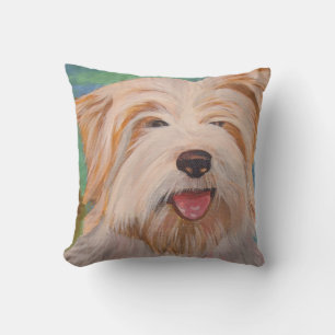 Terrier Portrait Niedlich Hunde Kunst Kissen