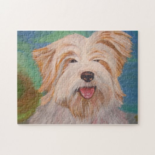 Terrier Portrait Niedlich Hunde Kunst Puzzle (Horizontal)