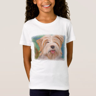 Terrier Portrait Niedlich Hunde Kunst T-Shirt