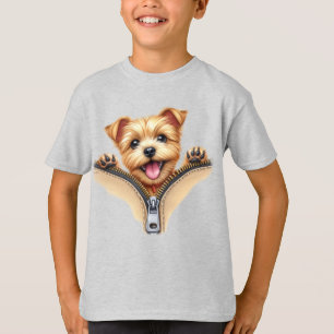 Terrier Puppy in Zipper Pocket Kids's Basic T - Sh T-Shirt