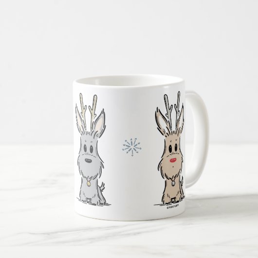 Terrier-Ren-Tasse Kaffeetasse (VorderseiteRechts)