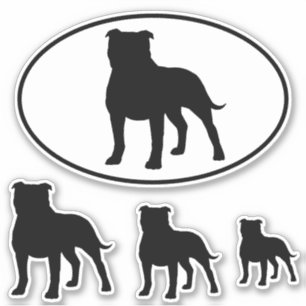Terrier-Silhouette-Aufkleber-Set Staffordshires Aufkleber