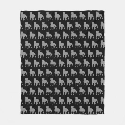 Terrier-Silhouette-Muster Staffordshires Stier Fleecedecke (Vorderseite)
